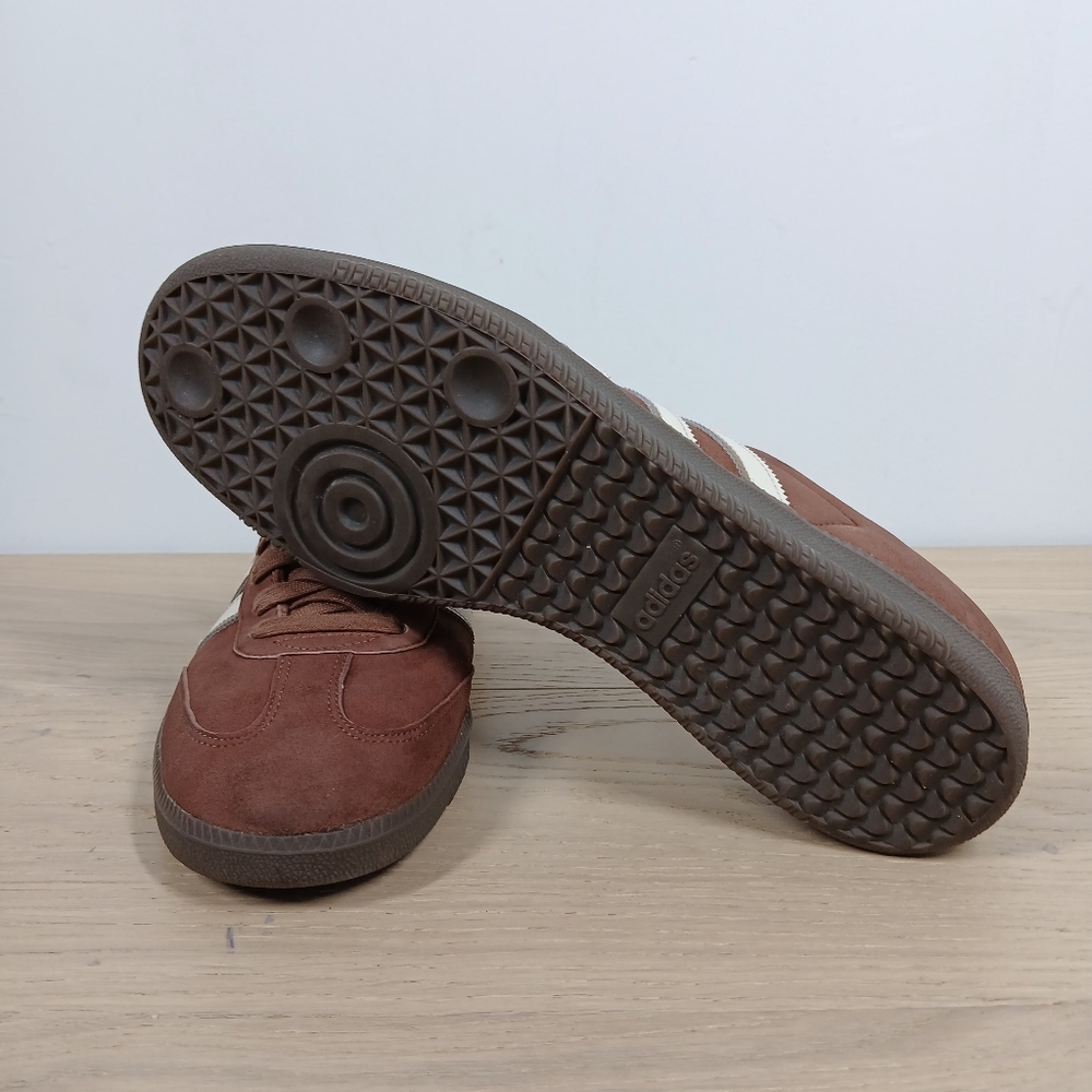 Adidas Originals Samba Classic Brown Leather Retro Low Top Sneakers 946 - Picture 7 of 10